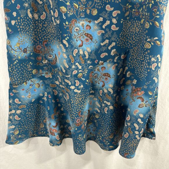 Sag Harbor Blue Paisley Aline Flowy Midi Skirt Womens Size M Boho Whimsical - Picture 5 of 11